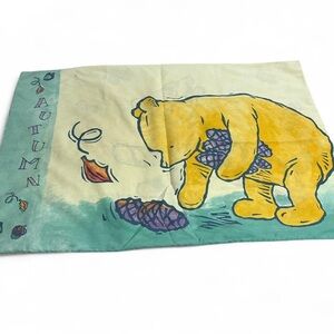 Vintage Disney Winnie the Pooh & Tigger Seasons Double Sided Pillow Case Rare